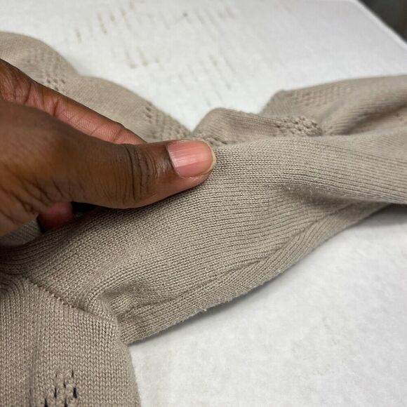 Chicos Cardigan Beige Long Sleeve Casual Work Open Front Knit Sweater 2 LARGE - Picture 10 of 12